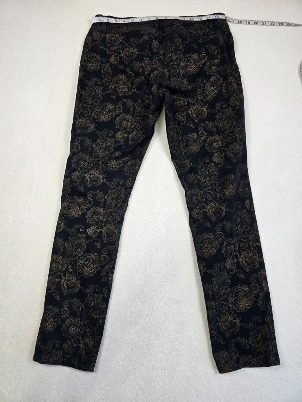 Lauren Ralph Lauren Womens 10 Floral Pattern  Pants Black & Gold - Picture 4 of 4